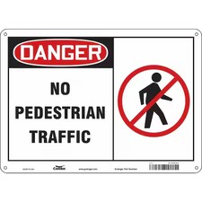 Condor 476M92 Safety Sign, 10 In Height, 14 In Width, Polyethylene, Horizontal