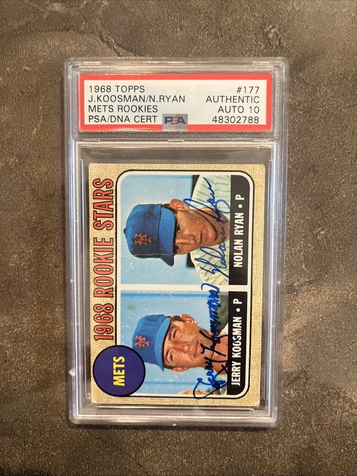 🟧Nolan Ryan🟦 Jerry Koosman🟧1968 Topps #177 RC Rookie Dual Auto 10 PSA - Imagem 3 de 4
