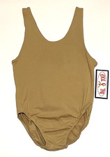 Bal Togs Leotard Bodysuit Tank Cotton Lycra Medium Nude New Nwt Unisex XL 2XL