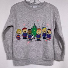Peanuts Charlie Brown Christmas Carol Light Up Sweatshirt Kids Sz 7