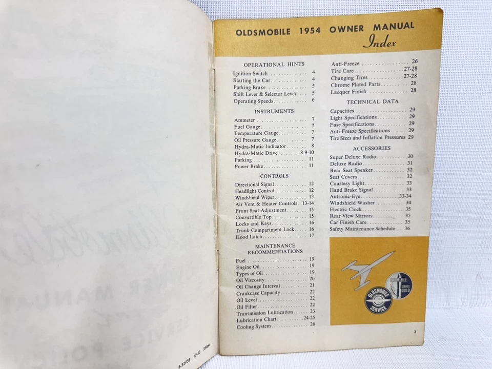 Oldsmobile 88 1954, Super 88, 98 manual original del propietario Foto 2 de 4