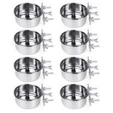 8 Pcs Bird Feeding Dish Cups,Parrot Food Bowl Clamp Holder Coop Cup Bird Cage...