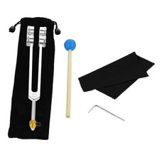 64 HZ Weighted Tuning Fork Set with Hammer, Bag, Cloth, Wrench - for Healing