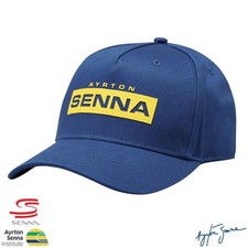 Ayrton Senna Official Cap Navy Blue Adjustable Logo Signature Embroidery