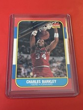 1986-87 Fleer Charles Barkley Rookie #7 Philadelphia 76ers Base Basketball Card. rookie card picture