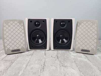 Cambridge SoundWorks MC100 Surround Satellite Speakers Pair White Tested Works