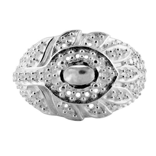 Semi Mount Round 1.5MM Cocktail Women Wedding Ring 925 Sterling Silver