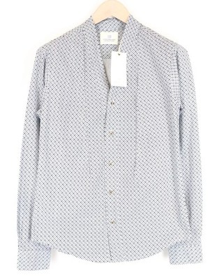 SCOTCH & SODA Ams Couture Herren Hemd S weiß reine Baumwolle gemustert langarm *