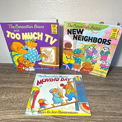 3 Pack  Berenstain Bears First Time Books Too Much TV PB Stan & Jan Berenstain