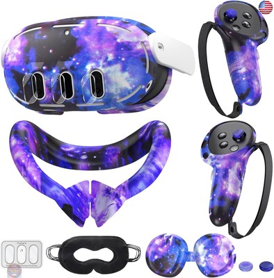 Compatible with Meta Quest 3 Accessories, VR Silicone Face Cover, VR Shell