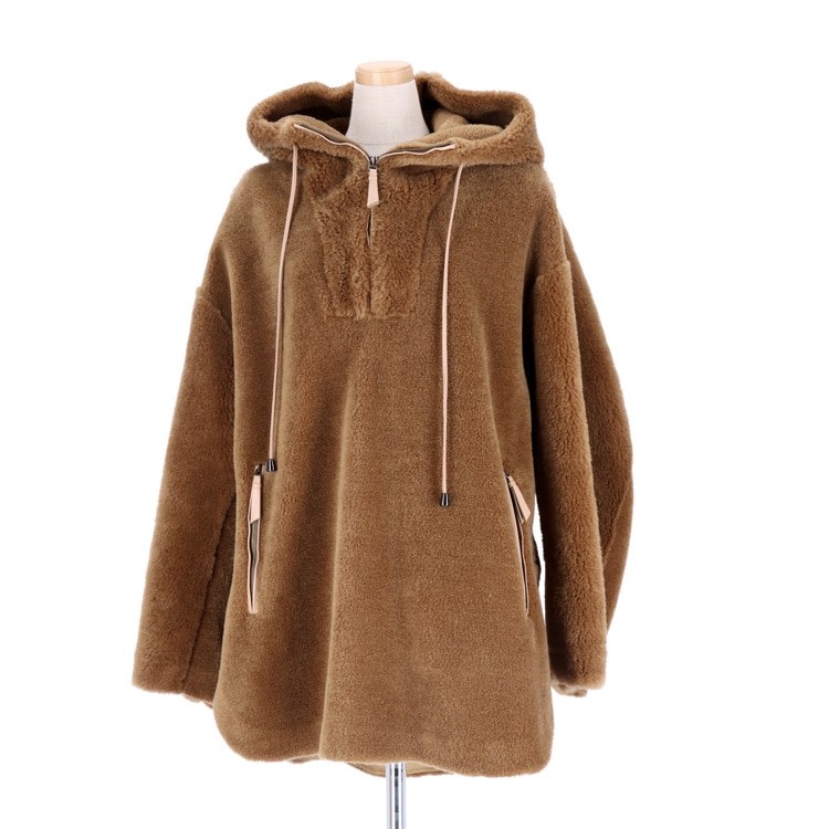 Brown Boa Hoodie with Hood, Half-Zip | eBay