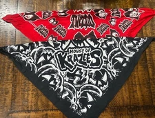 Twiztid House Of Krazees Red And Black Bandana Bandanas Lot Of 2