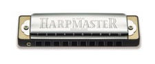SUZUKI Harp Master MR-200 10-hole harmonica, Eb key, silver.