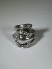 Lunt Sterling Silver Spoon Ring. Adjustable Now Size 8. Weight 19.2 g.