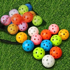 Durable Hollow Plastic Golf Balls 12-Pack - Ideal for Kids Adults Training