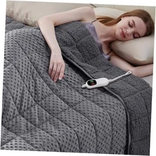 Heated Weighted Blanket for Adults, Soft Electric Throw Blanket 48''x72'' 