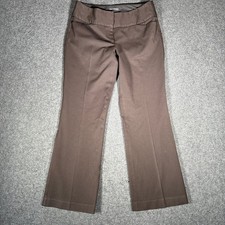 Express Design Studio Editor Brown Bootcut Dress Pants Womens 6R Flat Front Mid