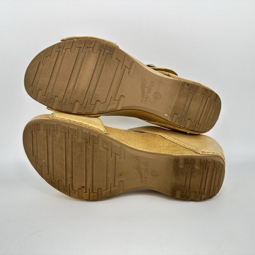 Dansko-Tanya Leather 2 Adj Strap Sandals Women Size 6.5-7 US EUR 37 Tan - Picture 9 of 14