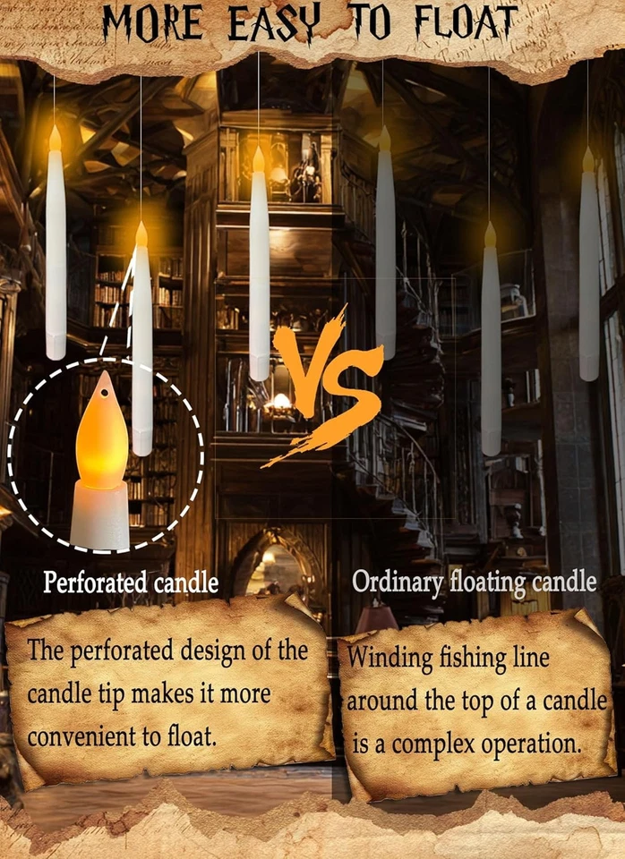 Velas flotantes de 18 piezas con control remoto de varita mágica, a pilas sin llama...  Foto 2 de 4