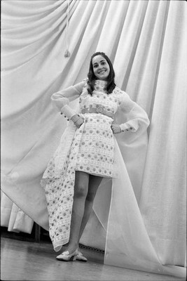 Paola del Medico fitting of evening dress for the Concours Eurovis- Old Photo