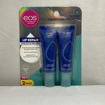 eos The Hero Extra Dry Lip Treatment Duo Strawberry Scent Shea Butter