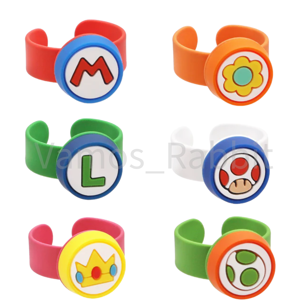 Universal Studios Japan Ring Set Luigi Yoshi Peach Super Nintendo