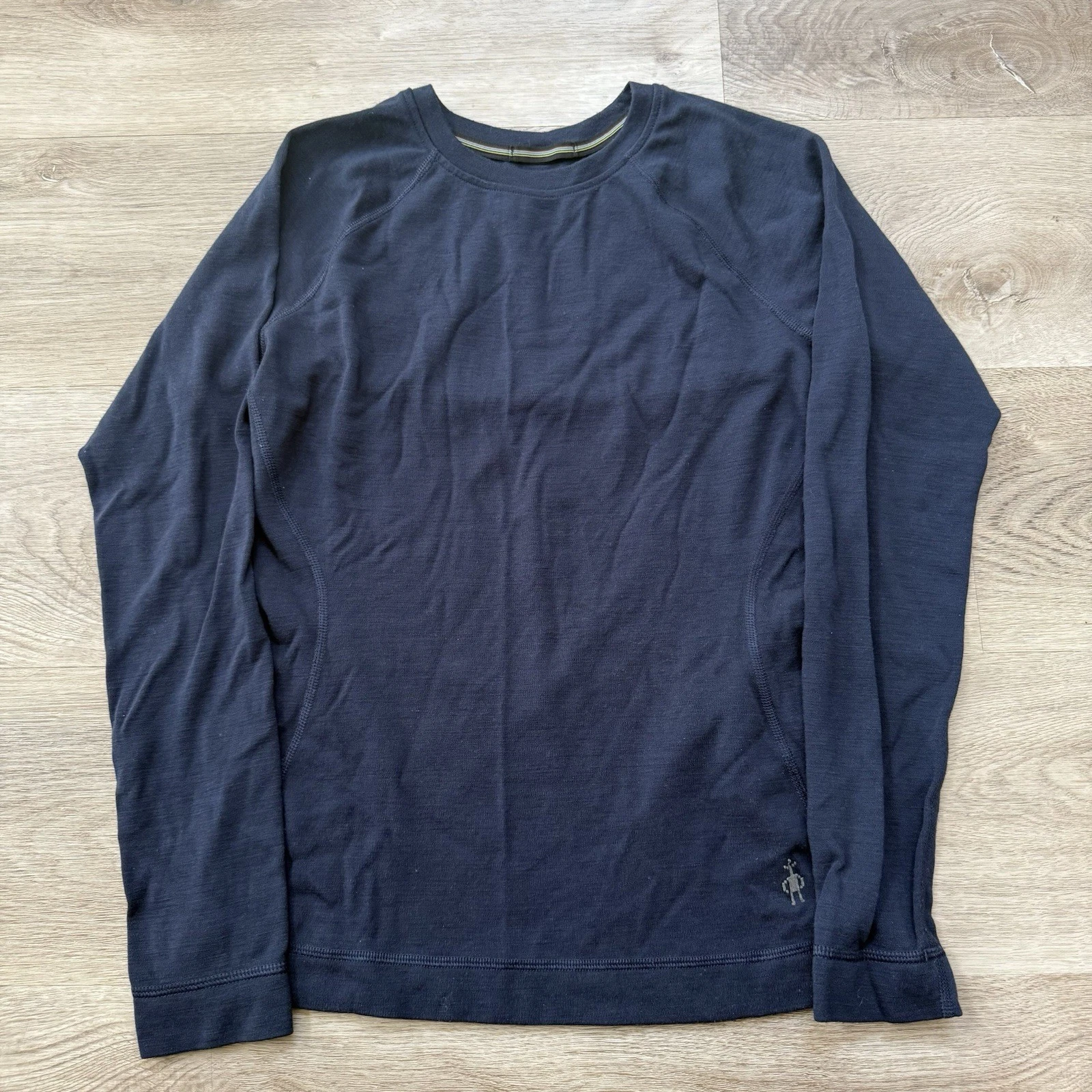 SmartWool Small Classic Thermal 100% Merino Wool Crew Top Baselayer Slim Navy