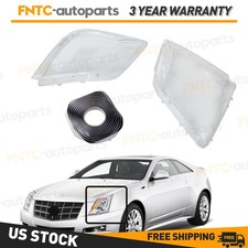 New Pair Clear Headlight Lens Coverglue For Cadillac Cts 2008-2013