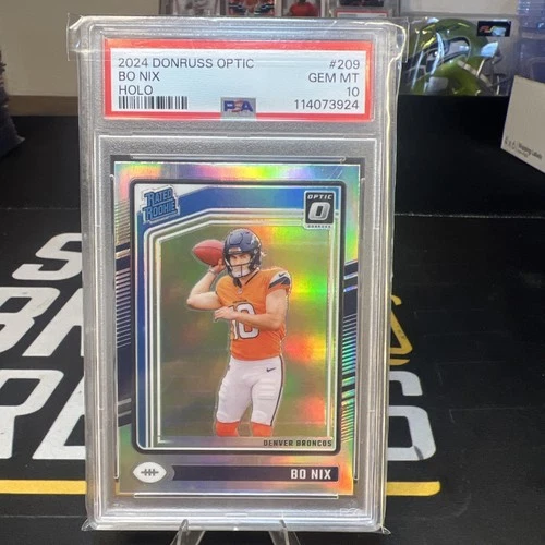 2024 Panini Donruss Optic Rated Rookie Bo Nix #209 Holo Prizm (RC) PSA 10🔥