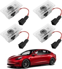 4 Led Text Door Courtesy Light Shadow Laser Projector Fits For Tesla Model 3 Y