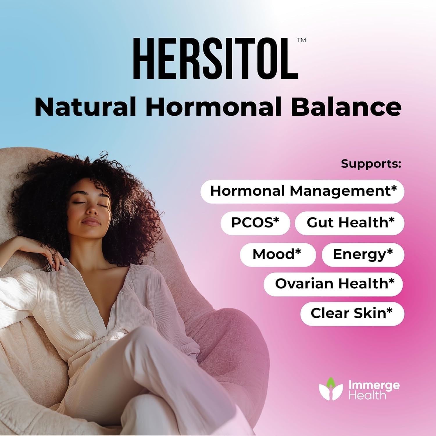 Immerge Health Hormone Balance for Women Hersitol Vitamins 120 capsules thumbnail 2