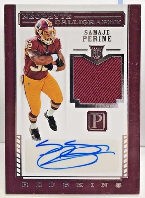 Samaje Perine 2017 Panini Pantheon Neophyte Calligr Trikot RC Autogramm Auto /