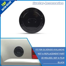 Black Gas Cap Door Fuel Tank Cover Trim For Chevy Silverado Sierra Tahoe 1999-06
