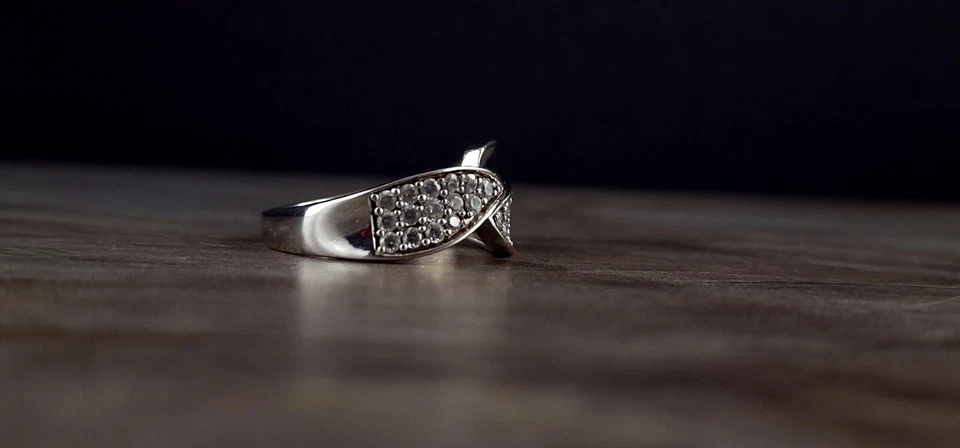 Ring Silber 925 Zirkonia geschwungen 18,0 mm - attraktiv & herrlich funkelnd  - Bild 3 von 4