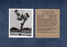 #78 MORT COOPER, Boston Braves ~ 1947 Bowman HRT/RES | pre-EPSCC promo card
