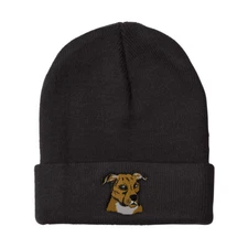 Beanies for Men Pitbull Embroidery Dogs Winter Hats Women Acrylic Skull Cap