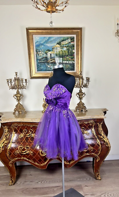 homecoming dresses second hand Black And Dress Purple Prom Under 50 Mori Lee Dresses Mori Lee Deep US 2