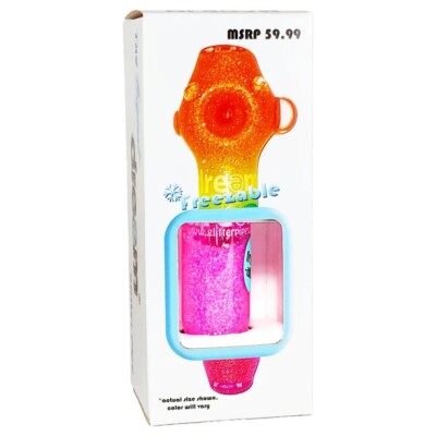 Pink Freezable Glitter Pipe Dream Glass MADE IN USA Glass Small Smoking Pipe