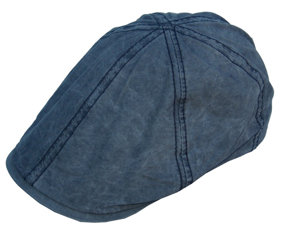 HIQIU Denim Flatcap Unisex - Verstellbare Schiebermütze Aus Jeans