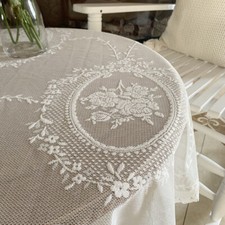 Ländlich Stil Quadratisch Spitze Netz Tischdecke Hülle Heim Cafe Ess Party