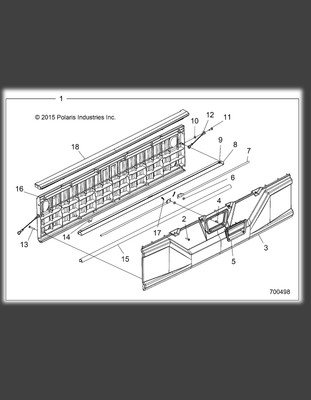 Polaris RGR Crew 900xp 6p R08-tailgate BLK 2636365-070 OEM for  