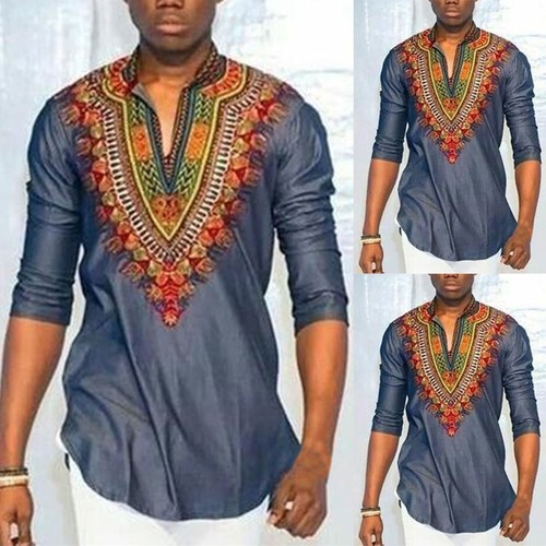 Dashiki Shirt Print Blouse Hippie 