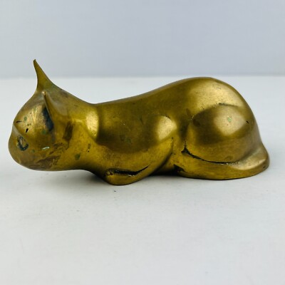 Cat Figure Bronze color Brass - Made In Korea