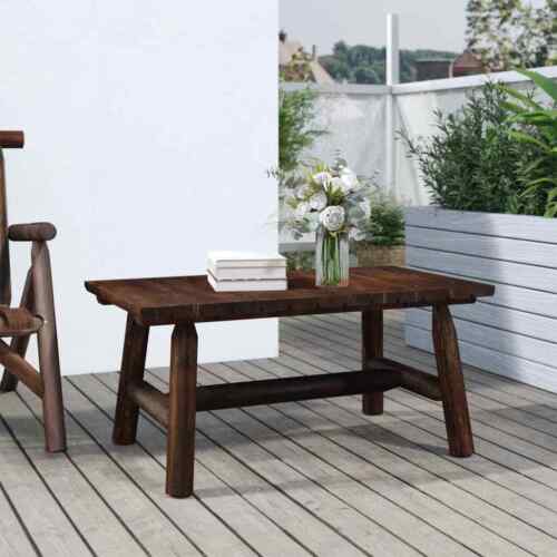 242399 living room table 90x50x41 cm red fir wood-