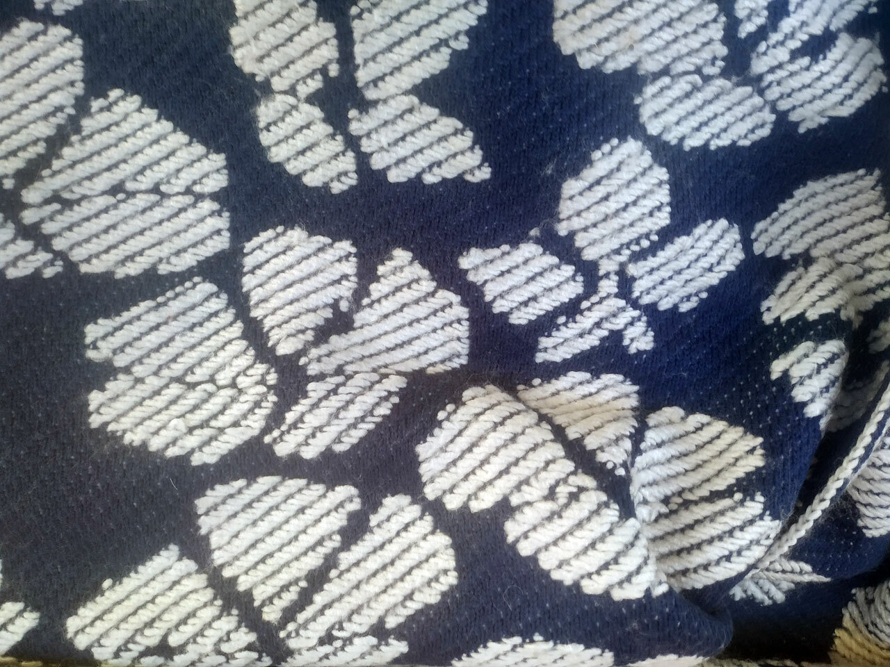 Accessorize Long Wrap Scarf Blue & White Floral Wool Blend Knit 190x49cm image 5