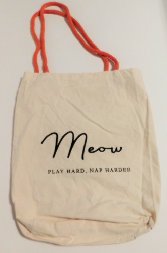 MEOW: Play Hard, Nap Harder, Canvas-Tasche für Katzenliebhaber