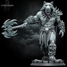 Orc Barbarian Warrior Chieftain Resin 3D Printed Tabletop Miniature DnD