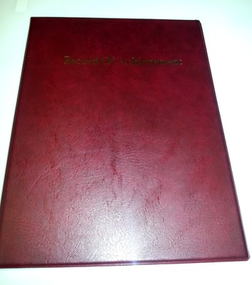 NEUE SCHRIFT - LEISTUNGSNACHWEIS PVC ORDNER IN BURGUNDER LEDER OPTIK - GOLDBLOCK