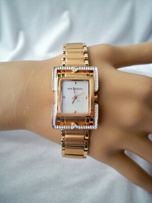 BCBGMAXAZRIA Crystal Accent Buckle Style Rose Gold Tone  display picture 3