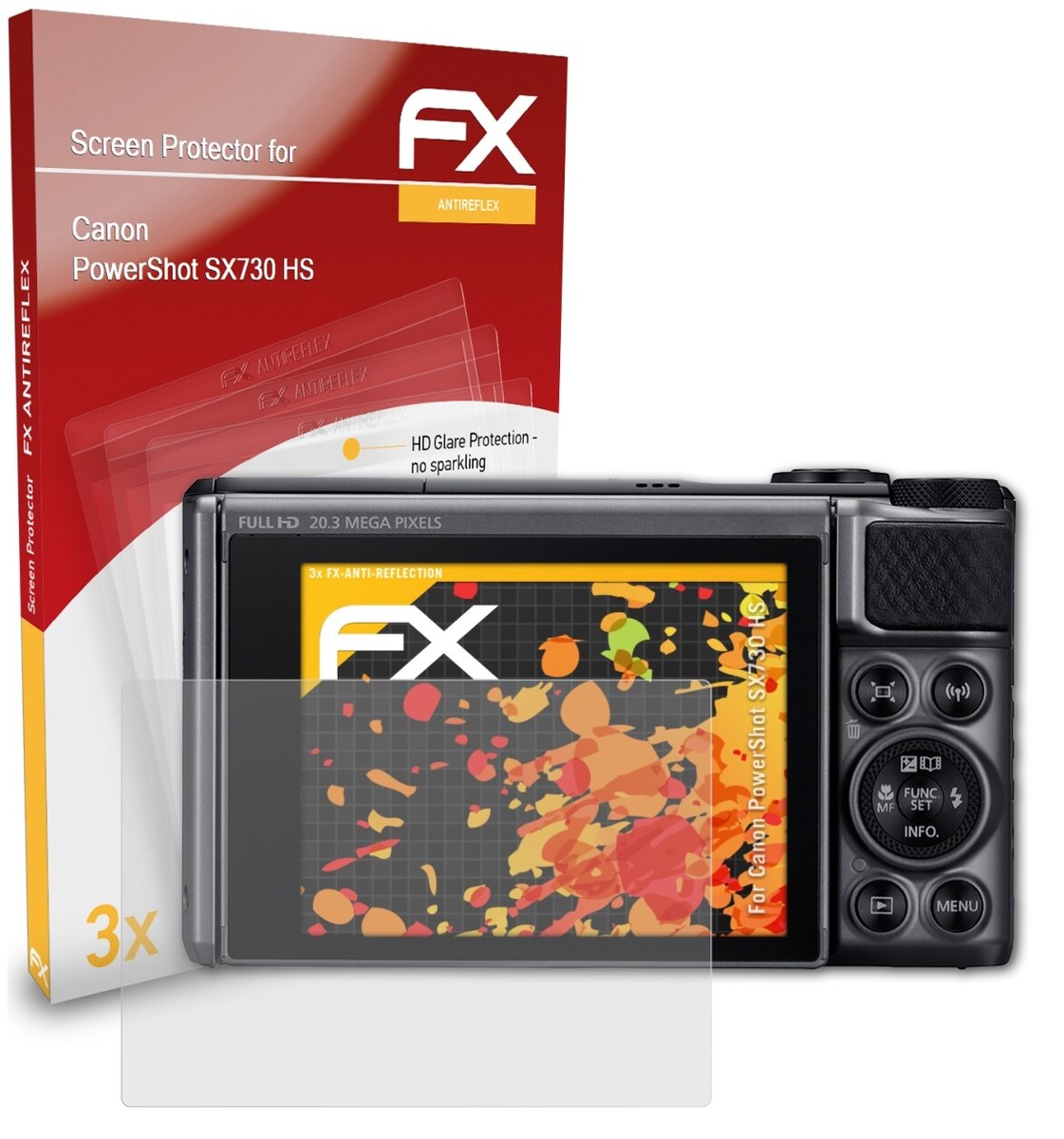 atFoliX 3x Film Protection d'écran pour Canon PowerShot SX720 HS